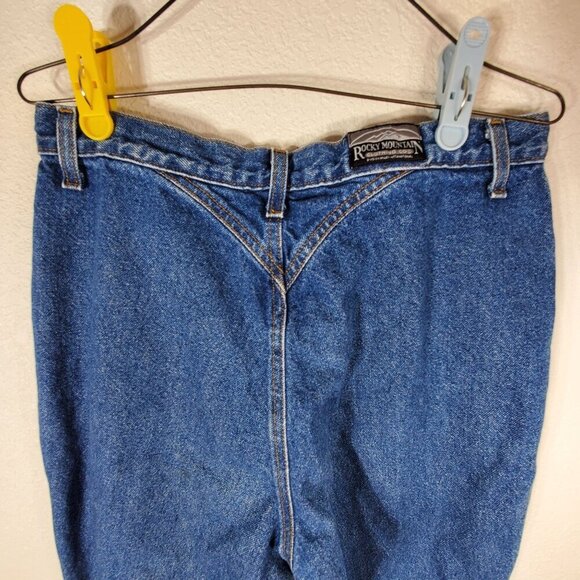 90s Rocky Mountain High-Waist Bareback Womans Size 16L Blue Denim Jeans Y2K - Picture 6 of 15